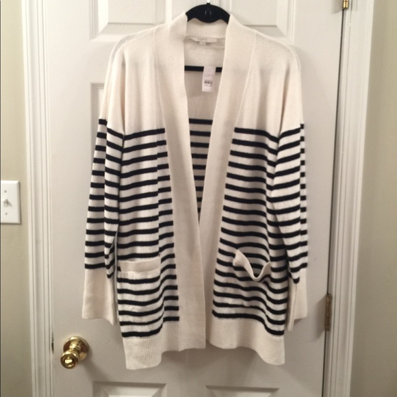 LOFT Sweaters - NWT Loft nautical striped cardigan